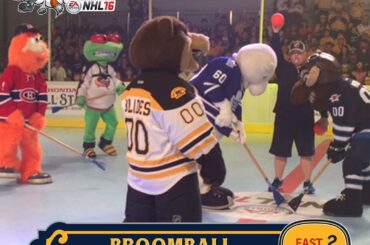 L'Orient le lie dans la partie ballon-ballon de la Mascot Showdown. #NHLFanFair ...