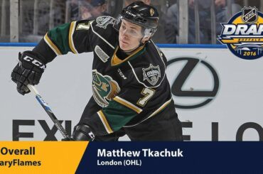 Avec le sixième choix dans le #NHLDraft 2016, les @nhlflames sélectionnent Matthew Tkachuk ...