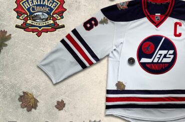 Les uniformes officiels des @NHLJets pour la LNH #HeritageClassic. Un retour en arrière ...
