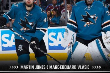 Martin Jones et Marc-Edouard Vlasic sont tous deux hébergés chez les @sanjosesharks. # ...