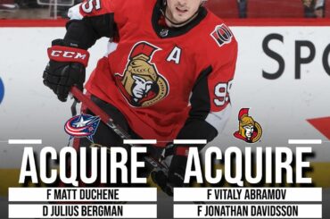 GRAND MOUVEMENT !! Les @bluejacketsnhl ont débarqué @ matt9duchene des @senators! #N ...
