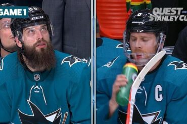 "Qui a frappé @ jpav8 au visage?!" @ brent_burns_88 mic'd up est GOLDEN. #Coupe Stanley...