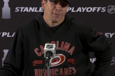 "Nous parlons de pratique!" L'entraîneur de @nhlcanes, Rod Brind'Amour, canalisant ses ...