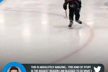 Little Mason recréant le celly vainqueur du jeu 2OT de @ matt9duchene est trop mignon! #Sta ...