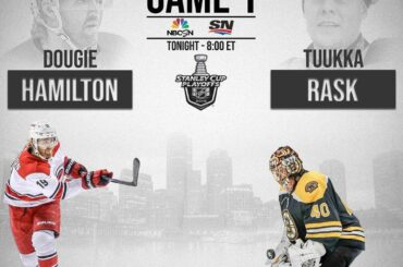 La finale de la Conférence de l'Est est arrivée! Qui prenez-vous, @nhlcanes ou @nhlbruin ...