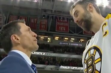 ECOUTER Rien que le respect entre l'entraîneur @ zeechara33 et l'entraîneur @nhlcanes, Rod Brind ...