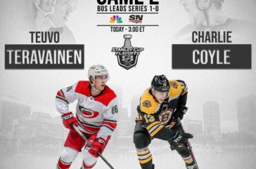 @ charliecoyle_3 et les @nhlbruins cherchent à prendre une avance de 2-0 en séries aujourd'hui à domicile ...