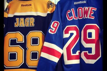 Disponible MAINTENANT au #NHLStore à NYC: #Bruins Jagr & #NYR Clowe jerseys ....