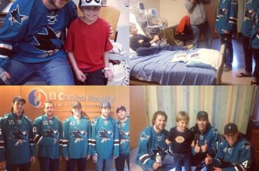 Aujourd'hui, le @sanjosesharksofficial a visité les services pédiatriques et oncologues de l'hôpital El Camino ...