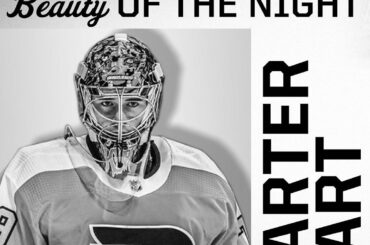 Carter Hart (@ c_hart70) avec 25 arrêts en route vers son premier jeu blanc en carrière! Cette...