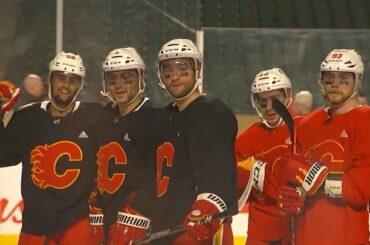 Les @nhlflames ont apporté la chaleur à leur pratique sur le #ODR. #HeritageClassic ...