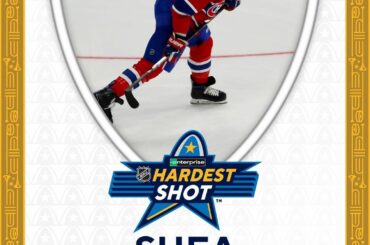 106,5 mi / h pour Shea Weber alors qu'il capture son quatrième tir le plus dur de la LNH @entreprise! ...