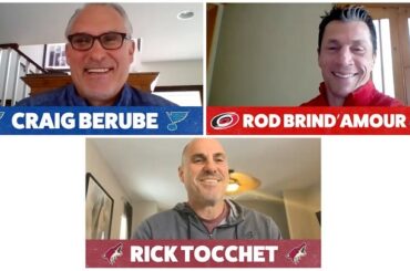 Rick Tocchet a fait une culbute sur ses rollers?
Craig Berube et Rod Brind'Amo ...