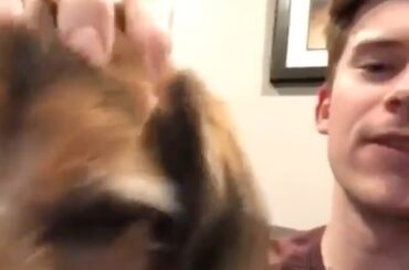 Carter Hart (@ c_hart70) a une mise à jour #HockeyAtHome avec son chien, Rider ....