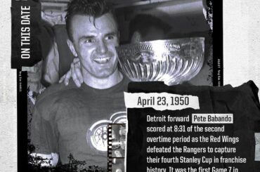 Pete Babando et son légendaire objectif 2OT pour remporter la #StanleyCup 1950 avec le @de ...