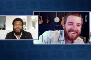 Hall of Famer Luc Robitaille, @lancomusic leader Brandon Lancaster et mannequin / a ...