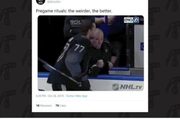 Superstitieux? Victor Hedman (@ heds77)? Nahhhhh.

Assurez-vous de voter pour #NHLFan ...