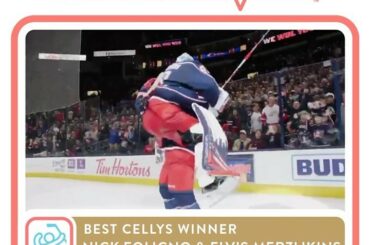 Bring it in!  Nick Foligno and Elvis Merzlikins' (@merzly) classic hug is your #...