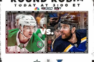 Le dernier match #StanleyCup Round Robin! Qui avez-vous: @dallasstars ou @stlouisblue ...