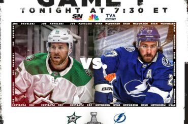 C'est le match 1 entre les @dallasstars et @tblightning #StanleyCup

: 7:30 ET le ...