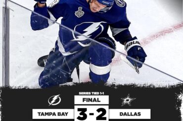 C'est une série 1-1 après une victoire dans le deuxième match pour le @tblightning! #Coupe Stanley...