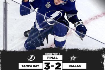 C'est une série 1-1 après une victoire dans le deuxième match pour le @tblightning! #Coupe Stanley...