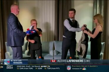 Le moment où Alexis Lafrenière (@ alexlaff11) a été sélectionné premier au général par @NY ...