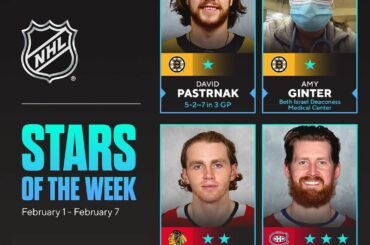 Félicitations aux stars de la semaine!  David Pastrnak (@davidpastrnak) Beth Isr ...