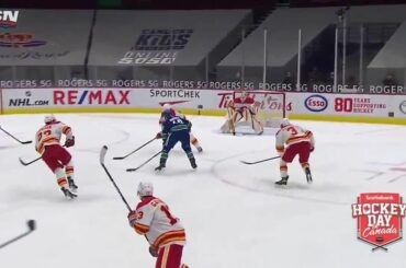 Oh mec!  @_quinnhughes avec le faux.  : @sportsnet: @scotiabank #HockeyDa ...