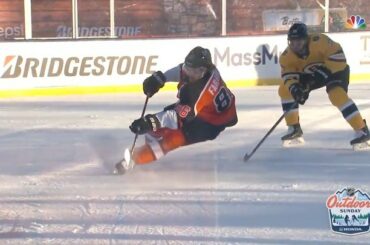 Points de style supplémentaires pour @joelfarabee ici.  #NHLOutdoors: @nhlonnbcsports: @spo ...