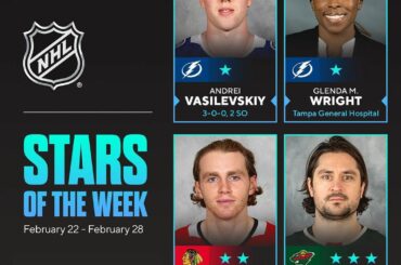 Félicitations aux stars de la semaine!  Andrei Vasilevskiy Tampa General Hospital ...