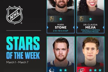 Félicitations aux stars de la semaine!  Mark Stone Bénévoles en médecine du sud ...
