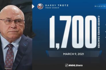 Une étape incroyable pour Barry Trotz, qui ce soir, atteint la barre des 1700 ...