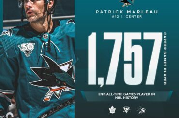 1 FOR, 7⃣5⃣7⃣ GP POUR PATTY Patrick Marleau est désormais secon ...