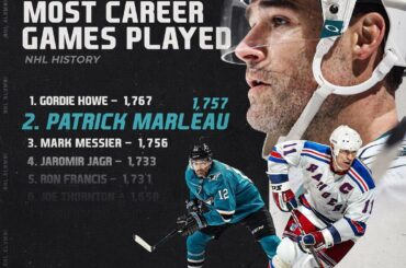 Que le compte à rebours commence!  Patrick Marleau est sur le point de dépasser Gordie Howe sur le all-t ...