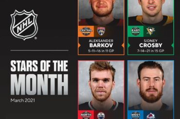 Présentation des stars du mois: Aleksander Barkov Sidney Crosby Connor ...