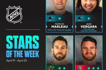 Félicitations aux stars de la semaine!  Patrick Marleau Infirmière enseignante clinicienne G ...