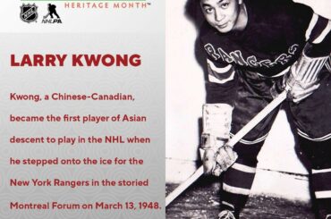 Larry Kwong restera à jamais dans l'histoire du hockey en tant que premier joueur de ...