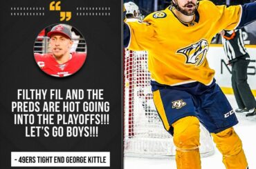 George Kittle (@ gkittle46) prend le @predsnhl comme ses champions #StanleyCup.  ...