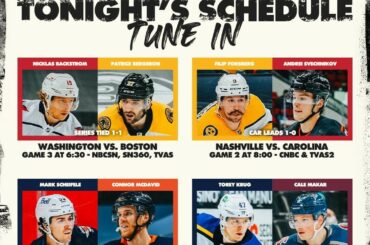 1 ... 2 ... 3 ... QUATRE matchs éliminatoires #StanleyCup ce soir!  Faites votre choix ...