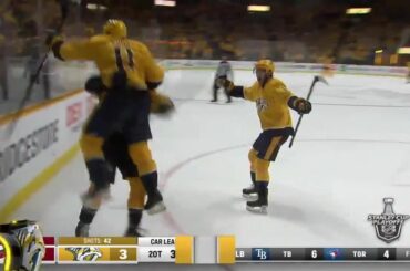 Le @predsnhl l'emporte en DOUBLE OT pour égaler la série à 2-2!  #Coupe Stanley...