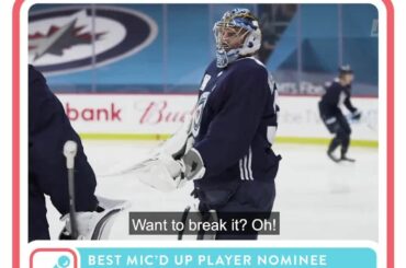 BESOIN de Connor Hellebuyck au micro dans le filet plus souvent.  Votez maintenant en bio #NHLFanChoi...