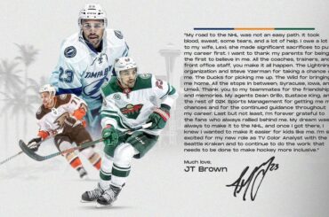 Bonne chance à JT Brown pour sa prochaine étape avec le @seattlekraken !  (Par @jtbro...