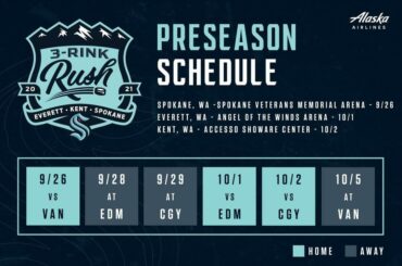 Le tout premier match de pré-saison du Kraken aura lieu le 26 septembre contre le...