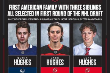 Les frères Hughes ont marqué l'histoire du hockey ce soir!  #NHLDraft (via @pr_nhl)...
