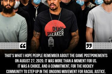 Cela fait un an que les matchs de la LNH ont été reportés en solidarité avec la race...