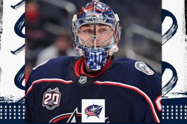 Elvis RESTE dans le bâtiment.  Les @bluejacketsnhl re-signent le gardien letton...