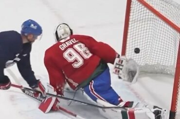 Le prospect @alexis_gravel fait tourner les têtes avec cette sauvegarde !  ( @canadiensmtl)...