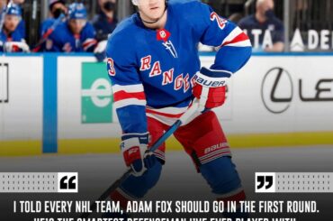 Après avoir joué ensemble pour @USAHockey, Clayton Keller savait qu'Adam Fox était une spécia...