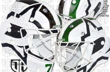Le nouveau masque de Braden Holtby avec les @dallasstars est PROPRE.  (: @daveart)...